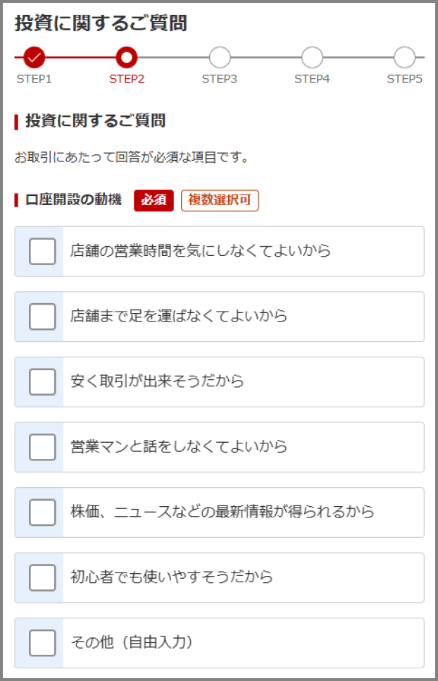 入力内容の確認画面